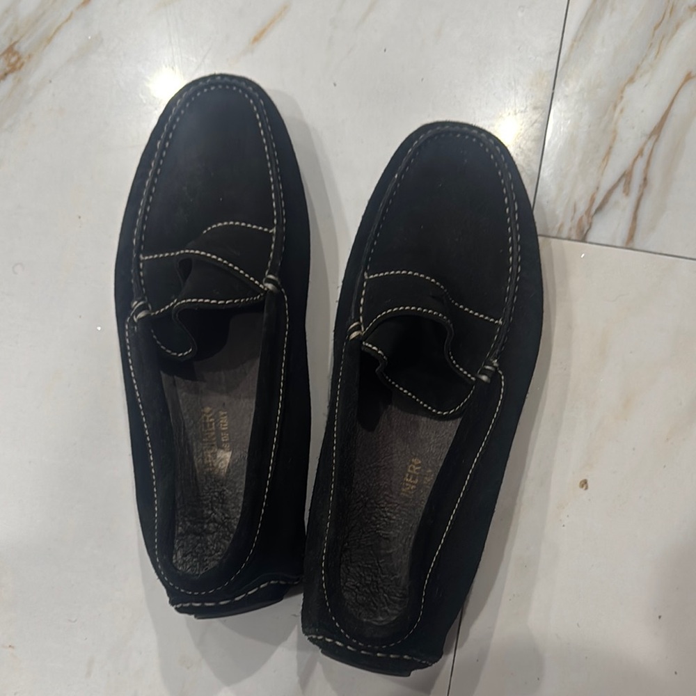 Donald J. Pliner Black Suede Loafers Slip-On Comfort